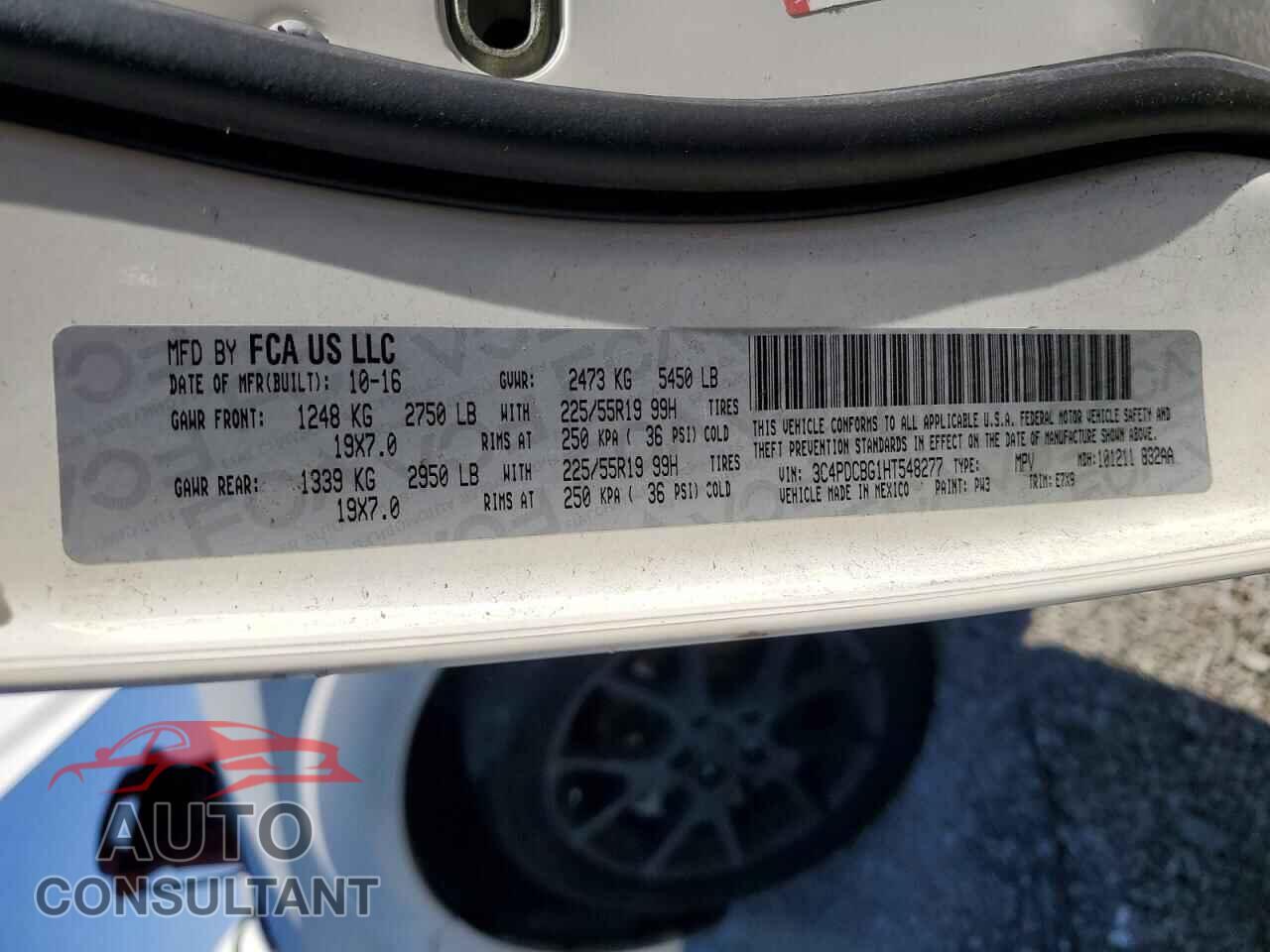 DODGE JOURNEY 2017 - 3C4PDCBG1HT548277