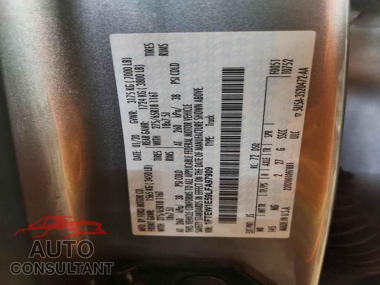 FORD All Models 2020 - 1FTEW1E59LFA97909