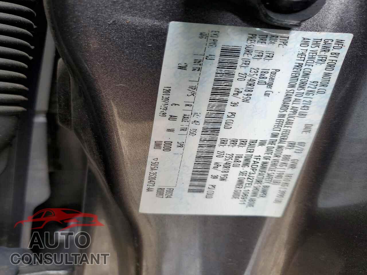 FORD FOCUS 2014 - 1FADP3J27EL106911