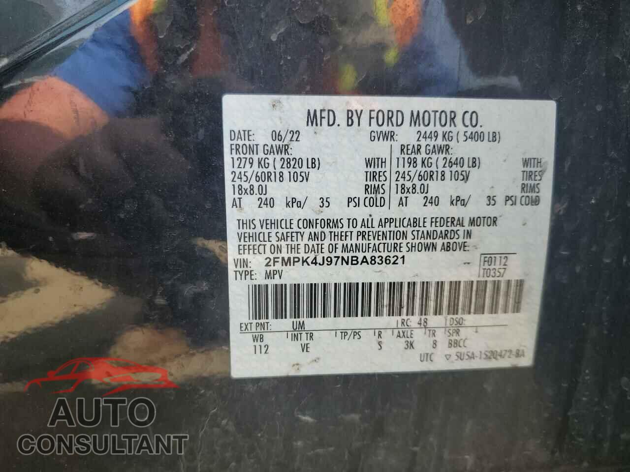 FORD EDGE 2022 - 2FMPK4J97NBA83621