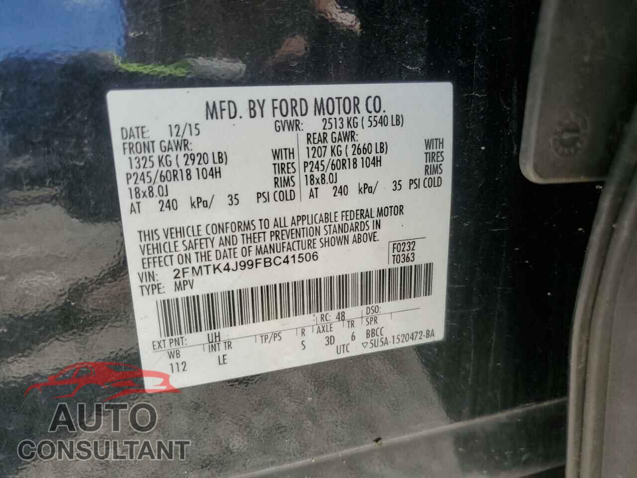 FORD EDGE 2015 - 2FMTK4J99FBC41506
