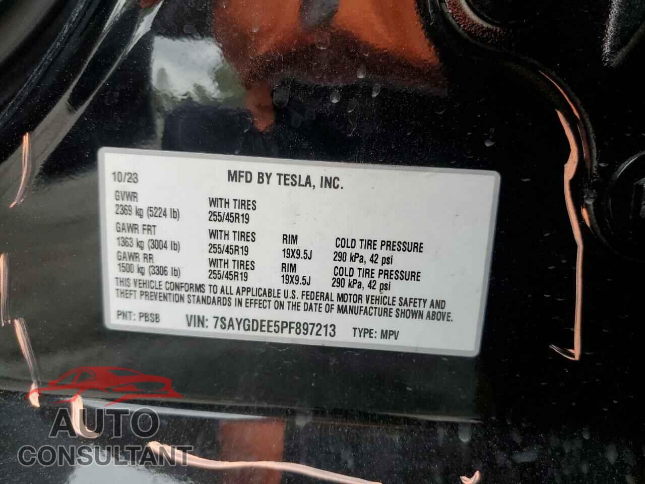 TESLA MODEL Y 2023 - 7SAYGDEE5PF897213