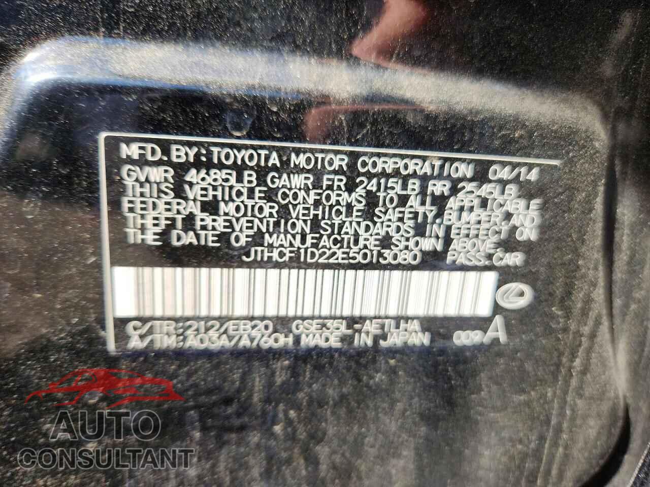 LEXUS IS 2014 - JTHCF1D22E5013080