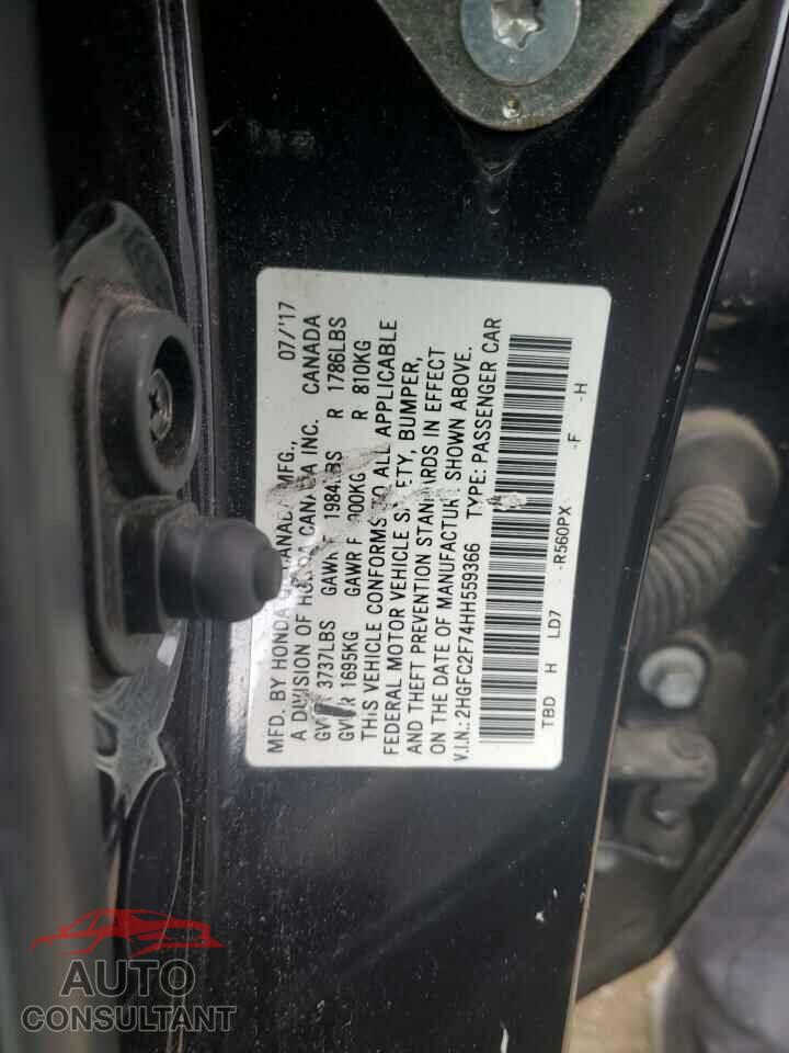 HONDA CIVIC 2017 - 2HGFC2F74HH559366