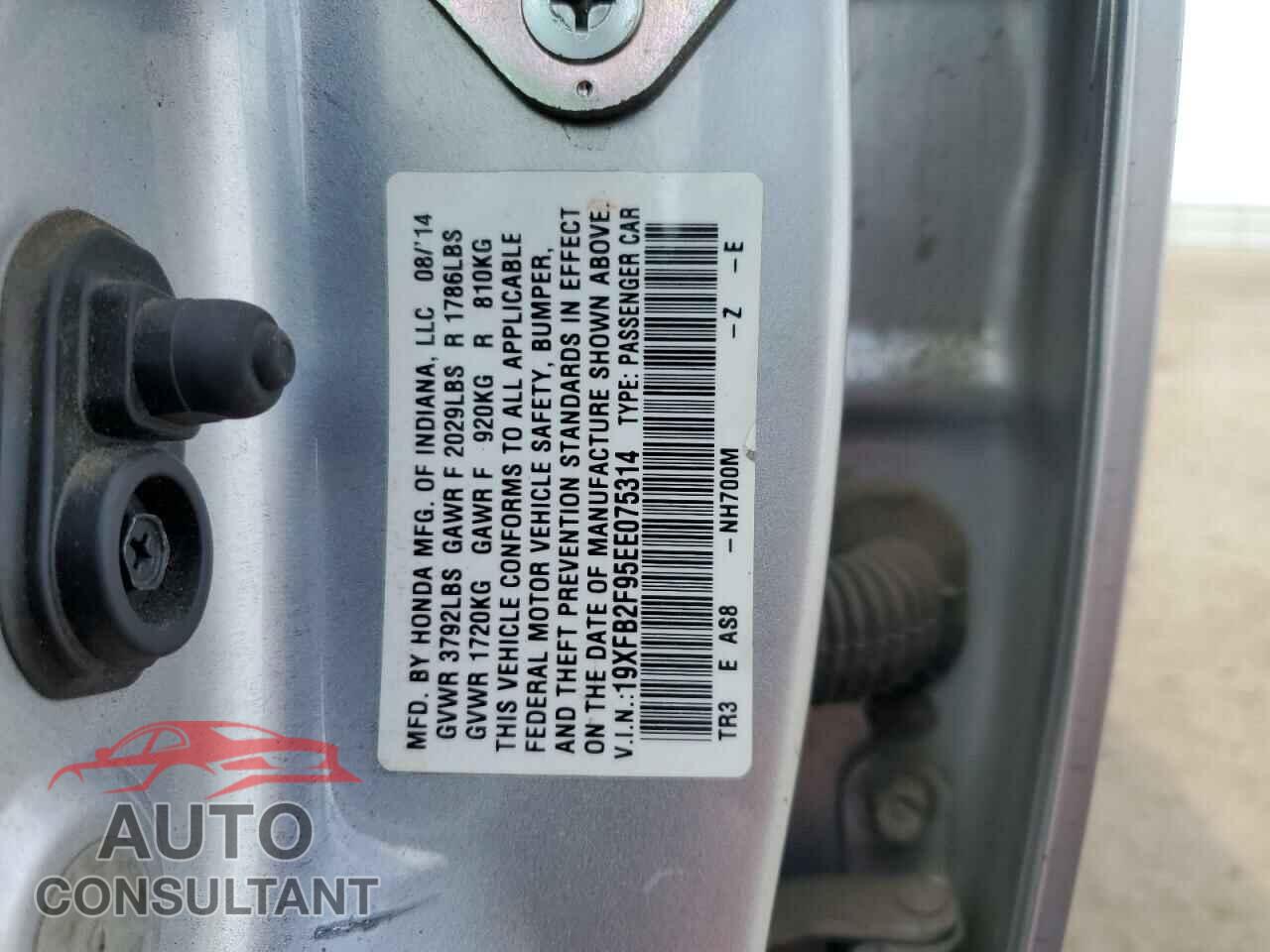 HONDA CIVIC 2014 - 19XFB2F95EE075314