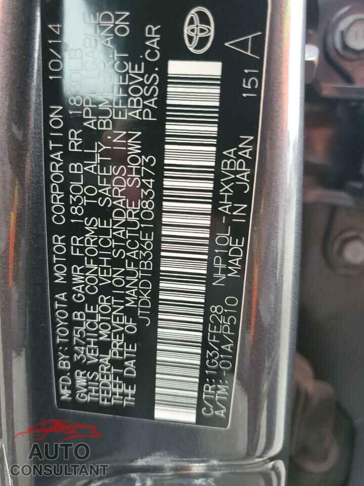 TOYOTA PRIUS 2014 - JTDKDTB36E1083473
