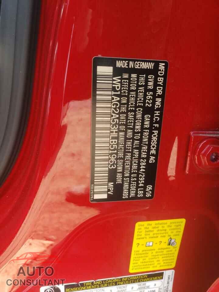 PORSCHE MACAN 2017 - WP1AG2A53HLB51963