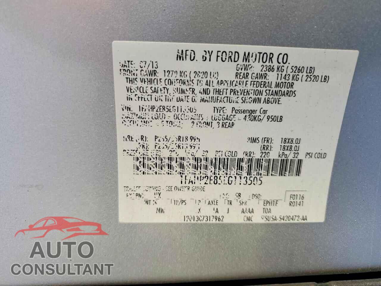 FORD TAURUS 2014 - 1FAHP2E85EG113505