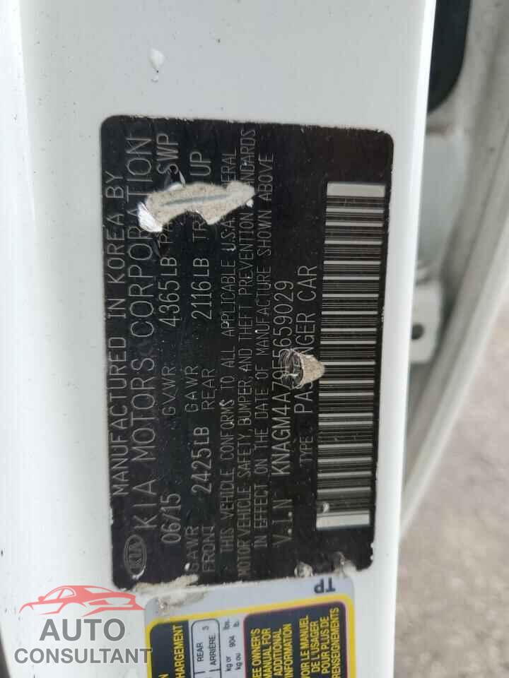 KIA OPTIMA 2015 - KNAGM4A79F5659029