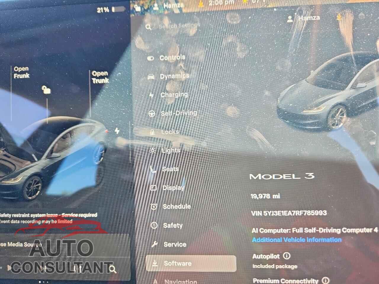 TESLA MODEL 3 2024 - 5YJ3E1EA7RF785993