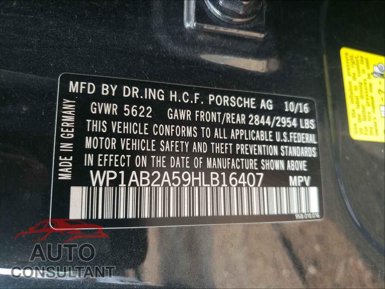 PORSCHE MACAN 2017 - WP1AB2A59HLB16407