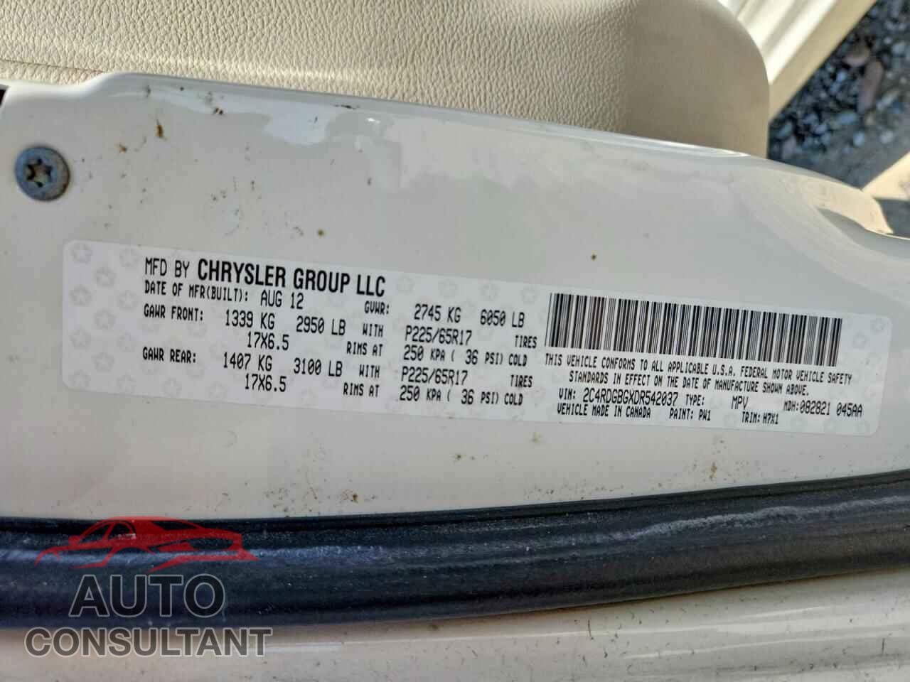 DODGE CARAVAN 2013 - 2C4RDGBGXDR542037