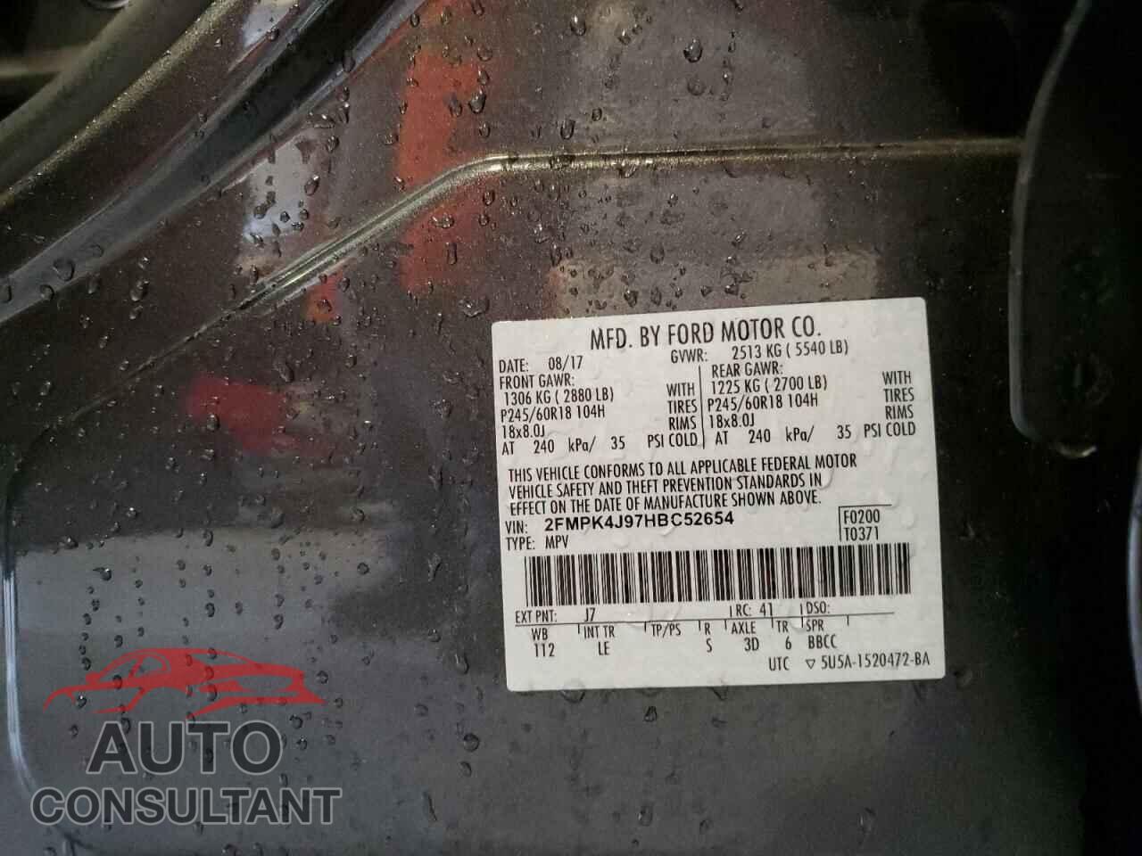 FORD EDGE 2017 - 2FMPK4J97HBC52654