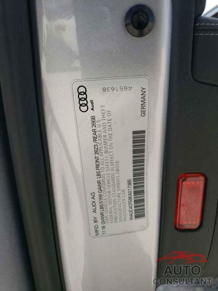 AUDI S5/RS5 2019 - WAUC4CF58KA017385