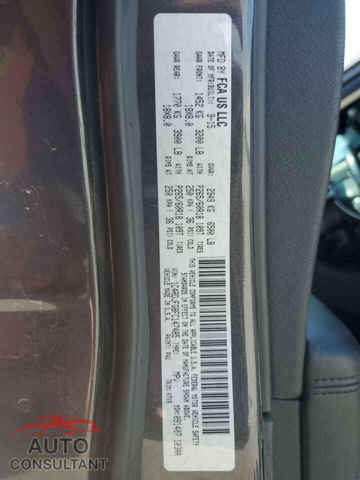 DODGE DURANGO 2015 - 1C4RDJFG8FC147485