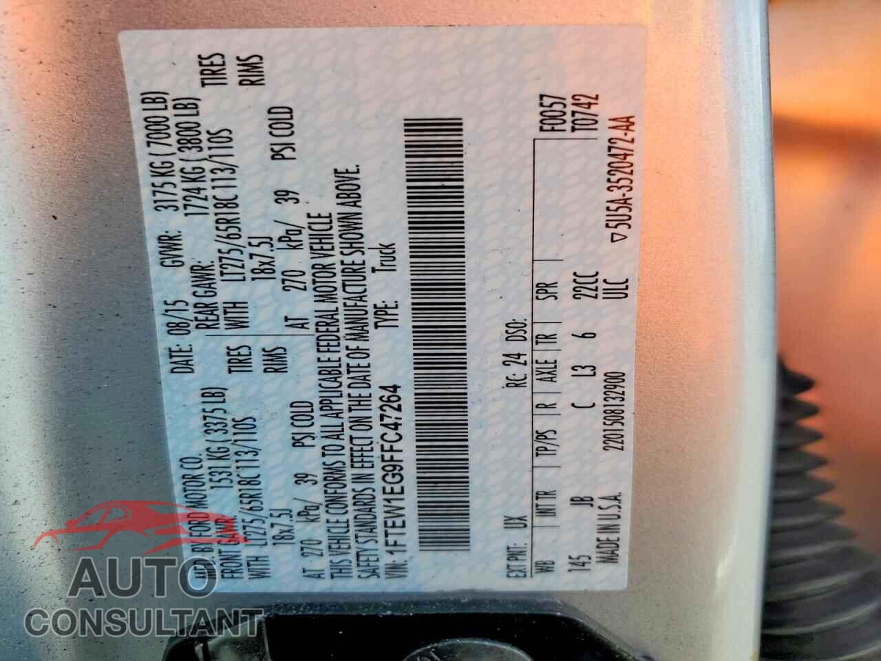FORD F150 2015 - 1FTEW1EG9FFC47264