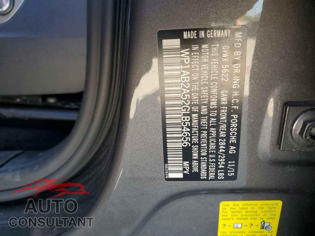 PORSCHE MACAN 2016 - WP1AB2A52GLB54656