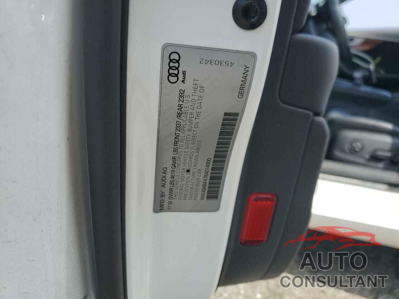 AUDI A4 2019 - WAUGMAF47KA014300