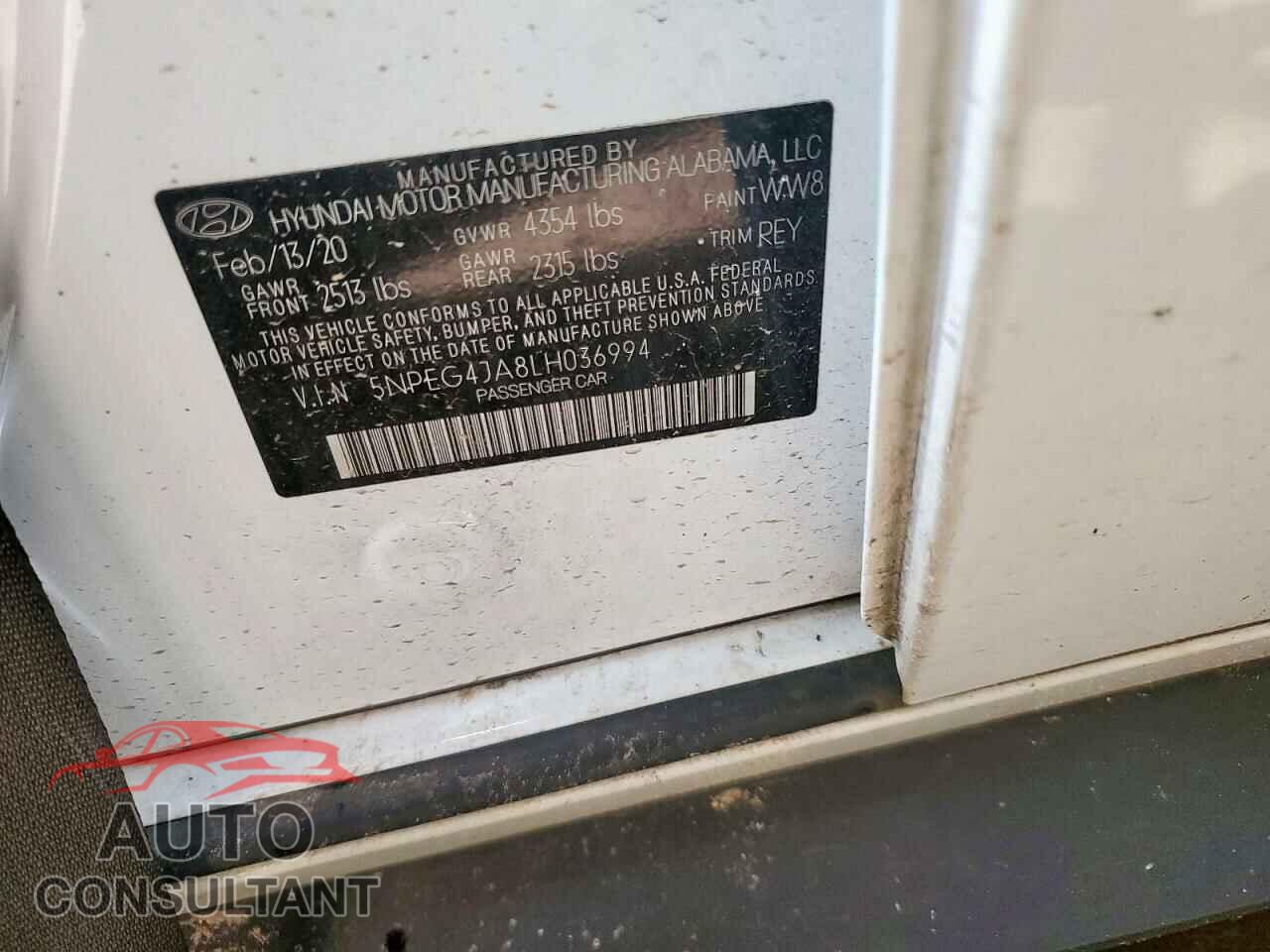 HYUNDAI SONATA 2020 - 5NPEG4JA8LH036994