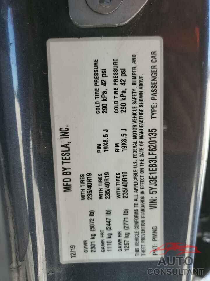 TESLA MODEL 3 2020 - 5YJ3E1EB3LF620135