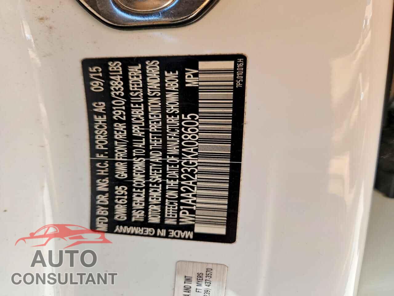 PORSCHE CAYENNE 2016 - WP1AA2A23GKA08605