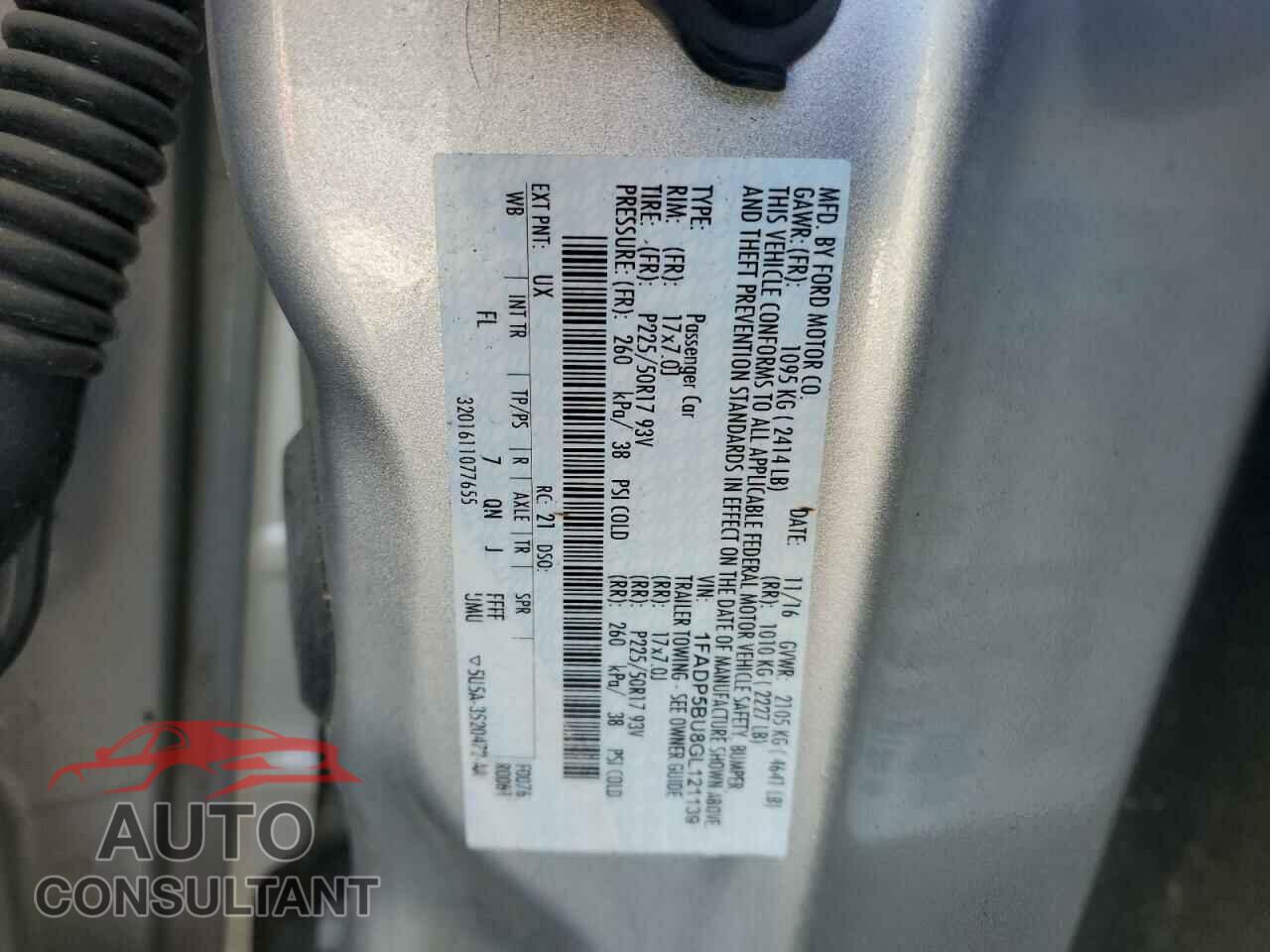 FORD CMAX 2016 - 1FADP5BU8GL121139