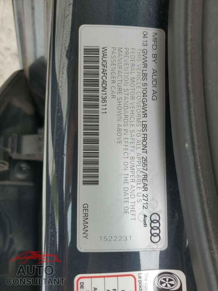 AUDI A6 2013 - WAUGFAFC4DN136111