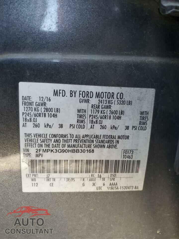 FORD EDGE 2017 - 2FMPK3G90HBB30168