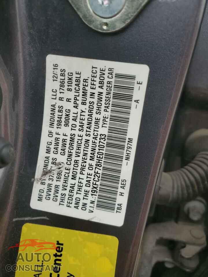 HONDA CIVIC 2017 - 19XFC2F78HE010733
