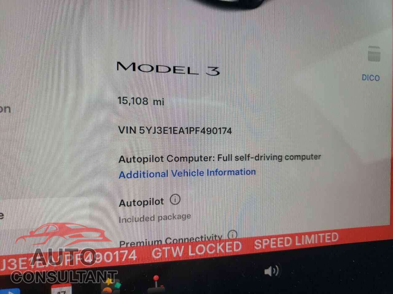 TESLA MODEL 3 2023 - 5YJ3E1EA1PF490174