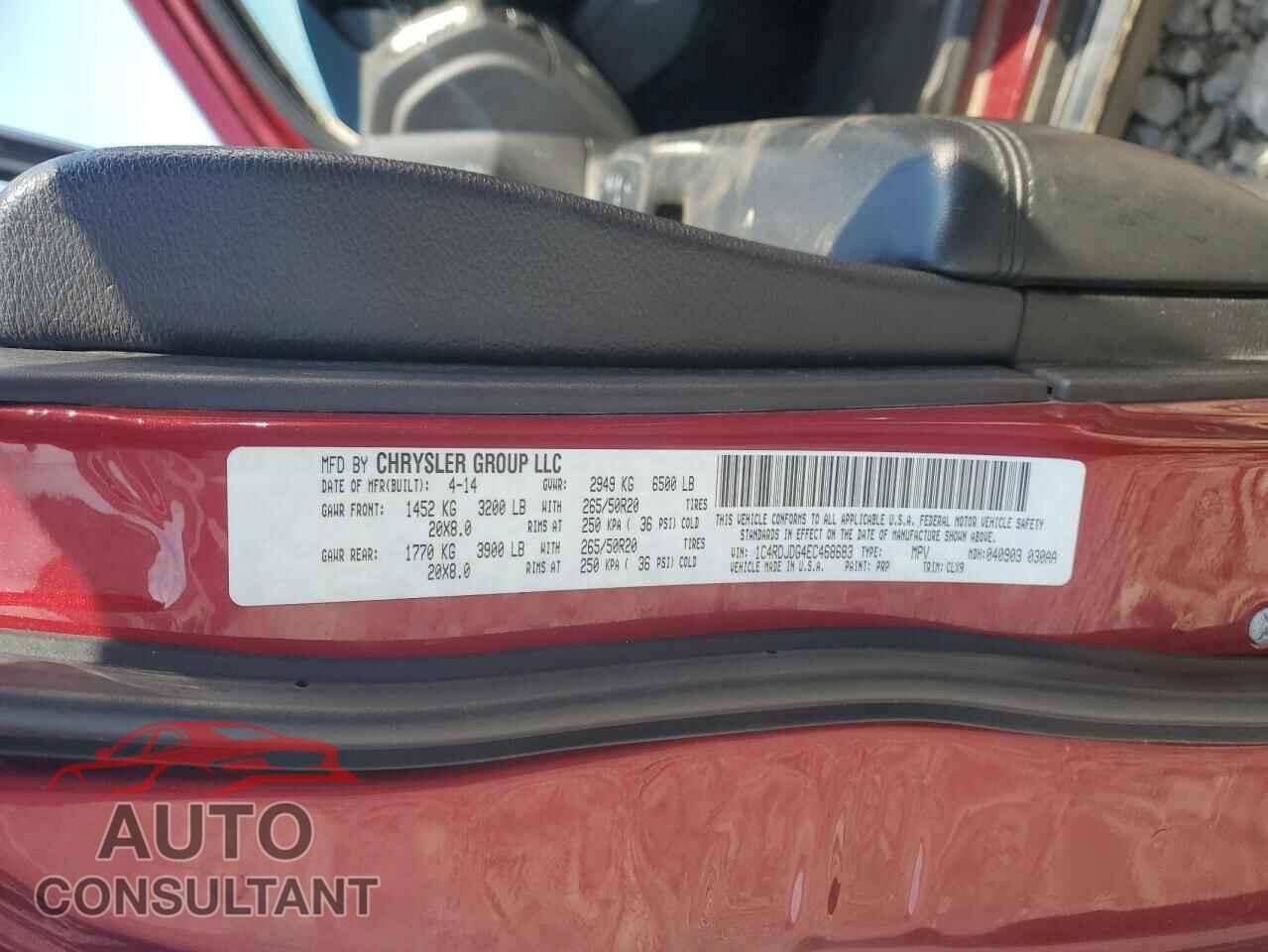 DODGE DURANGO 2014 - 1C4RDJDG4EC468683