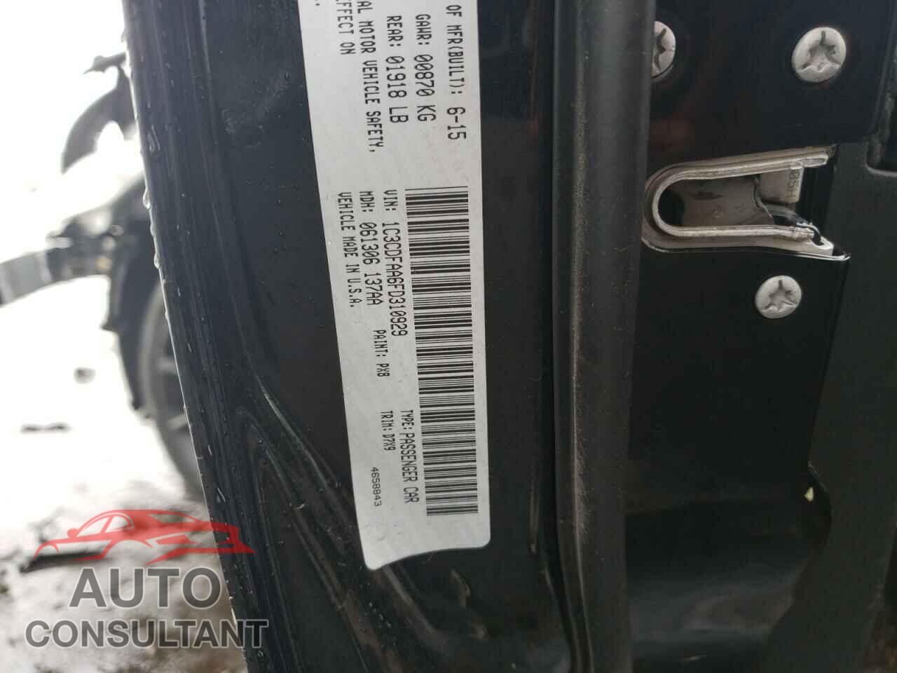 DODGE DART 2015 - 1C3CDFAA6FD310929