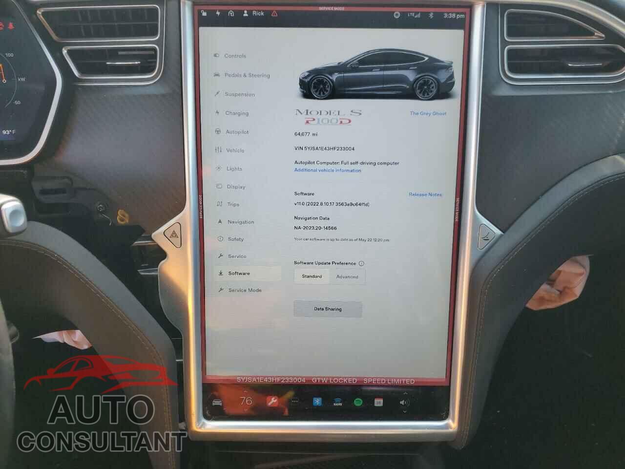 TESLA MODEL S 2017 - 5YJSA1E43HF233004