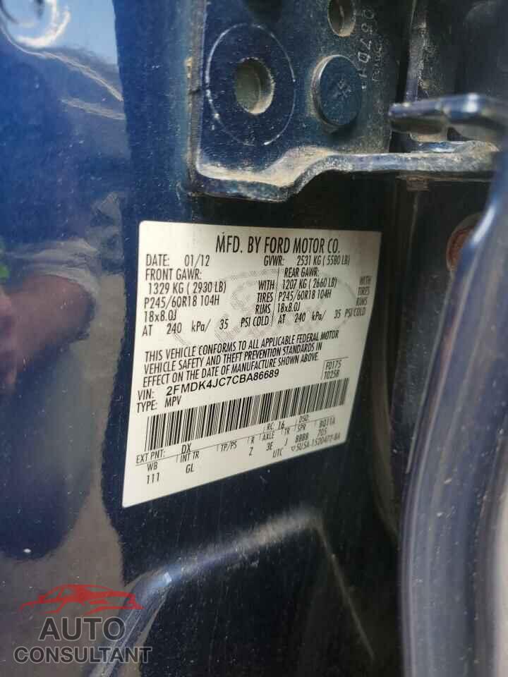 FORD EDGE 2012 - 2FMDK4JC7CBA86689