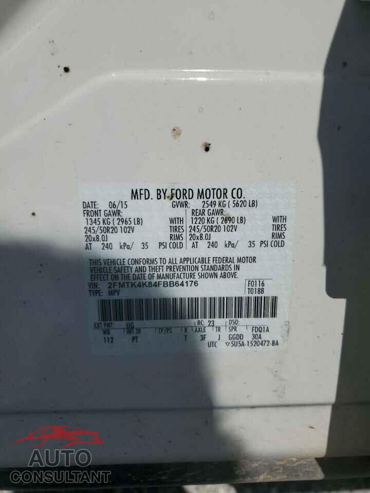 FORD EDGE 2015 - 2FMTK4K84FBB64176