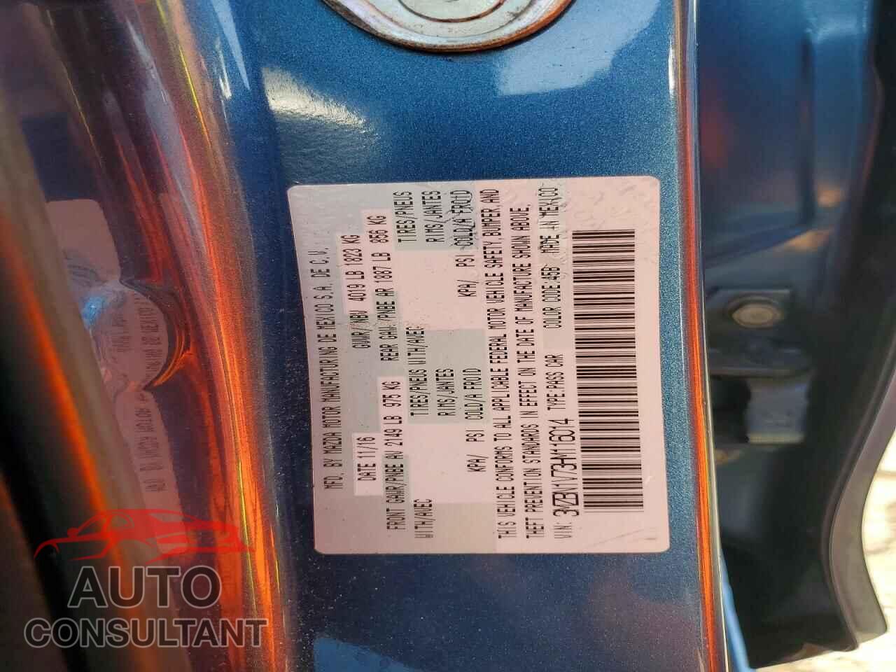 MAZDA 3 2017 - 3MZBN1V73HM116014