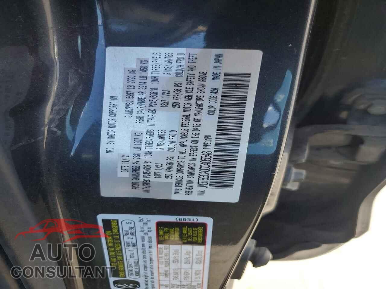 MAZDA CX-9 2013 - JM3TB3CA0D0405348