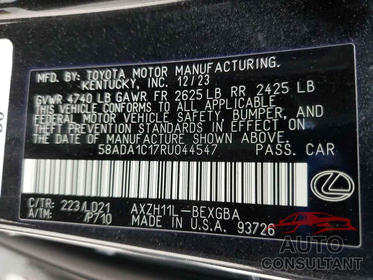 LEXUS ES300 2024 - 58ADA1C17RU044547