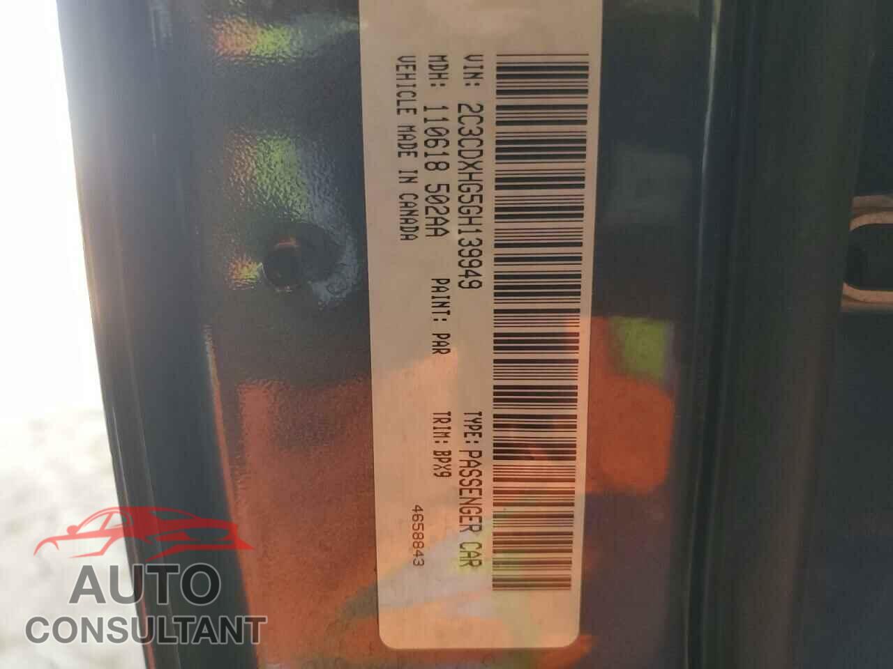 DODGE CHARGER 2016 - 2C3CDXHG5GH139949