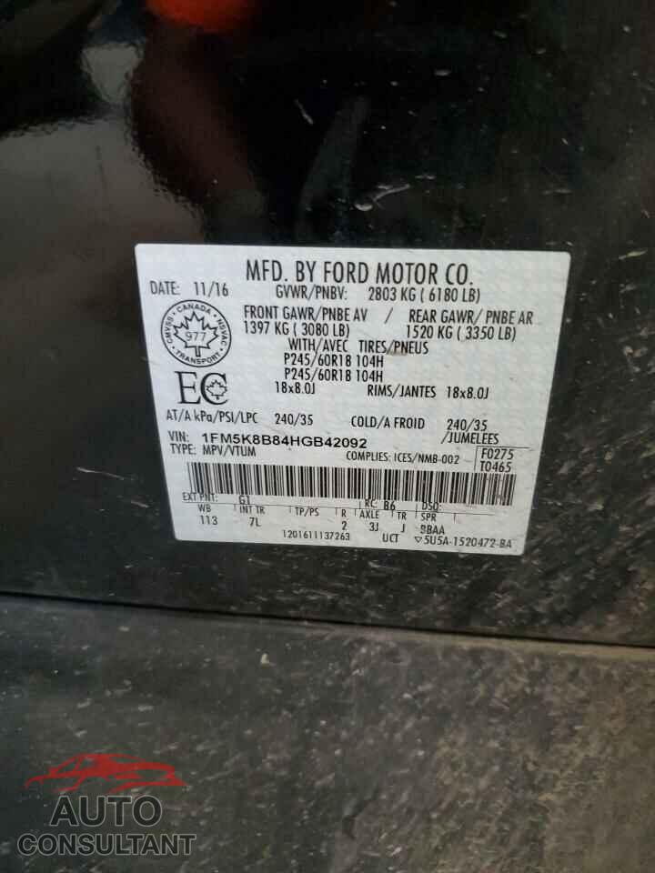 FORD EXPLORER 2017 - 1FM5K8B84HGB42092