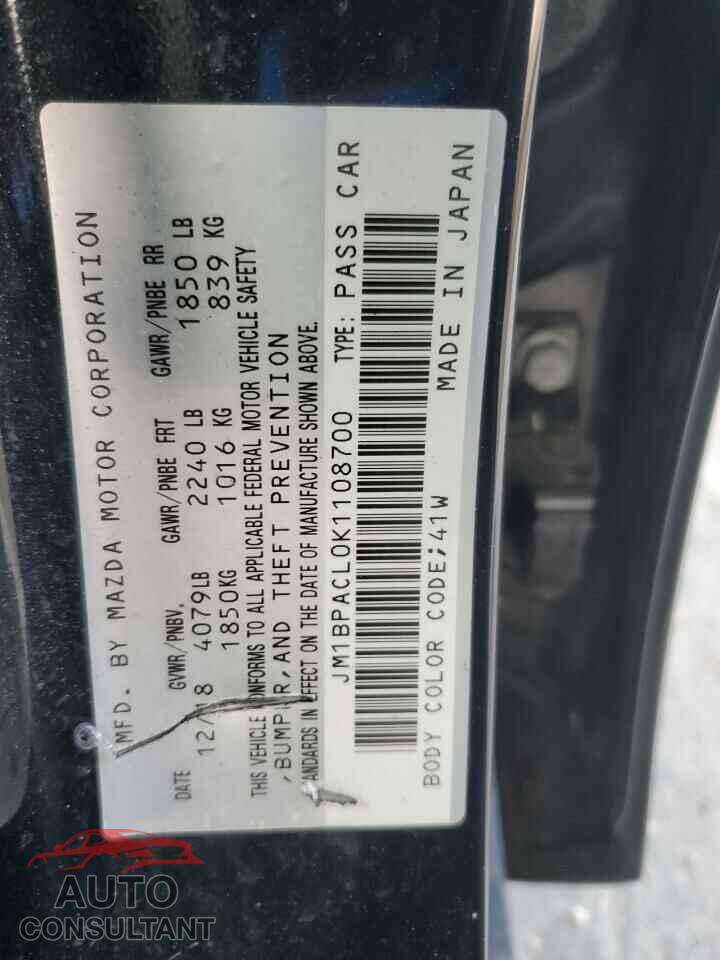 MAZDA 3 2019 - JM1BPACL0K1108700