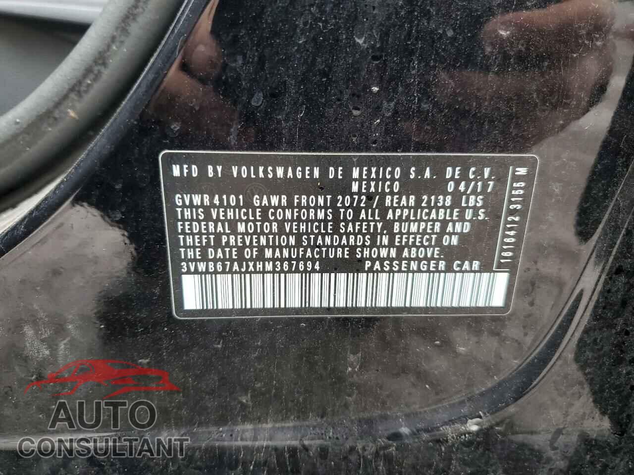 VOLKSWAGEN JETTA 2017 - 3VWB67AJXHM367694