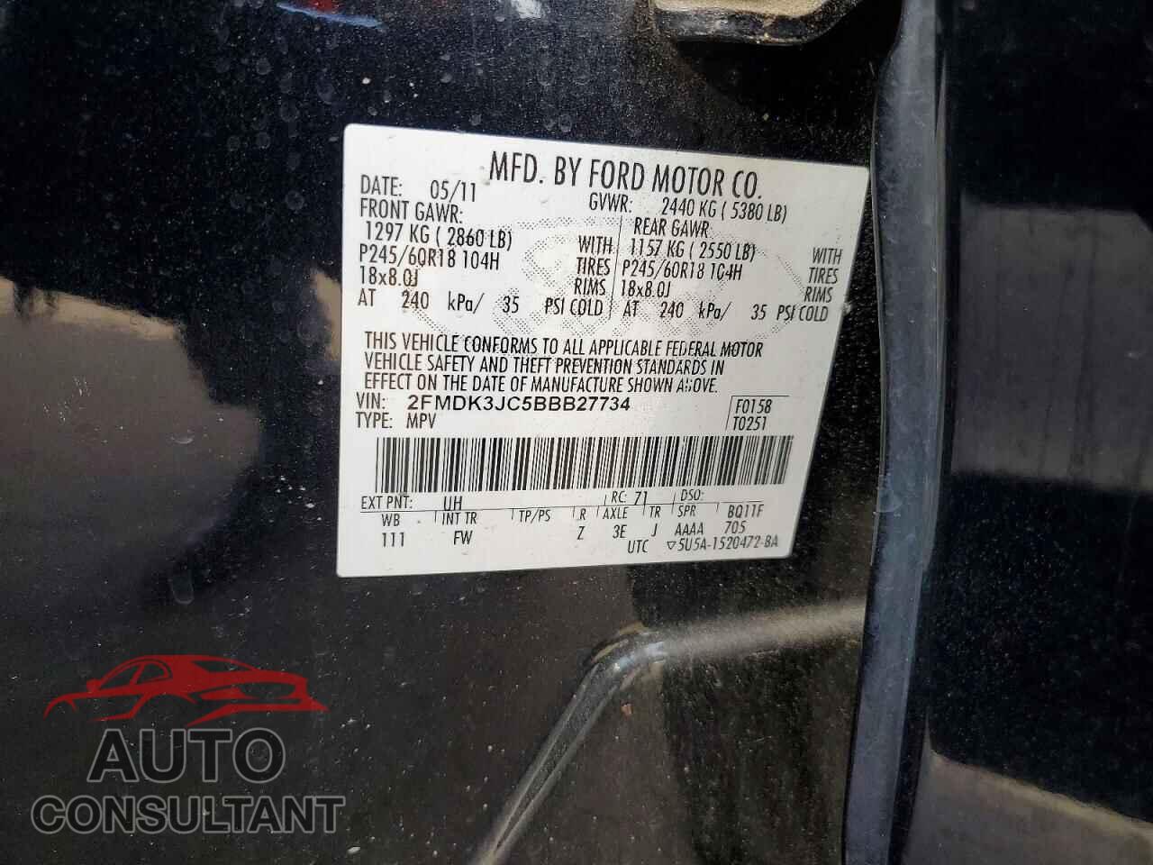 FORD EDGE 2011 - 2FMDK3JC5BBB27734
