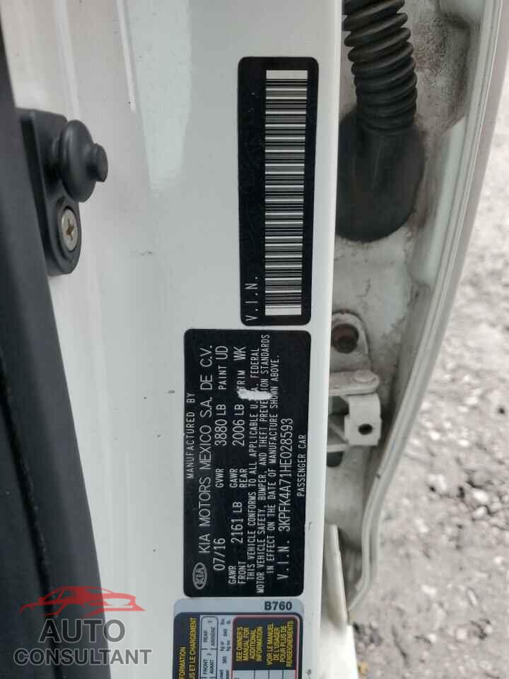 KIA FORTE 2017 - 3KPFK4A71HE028593