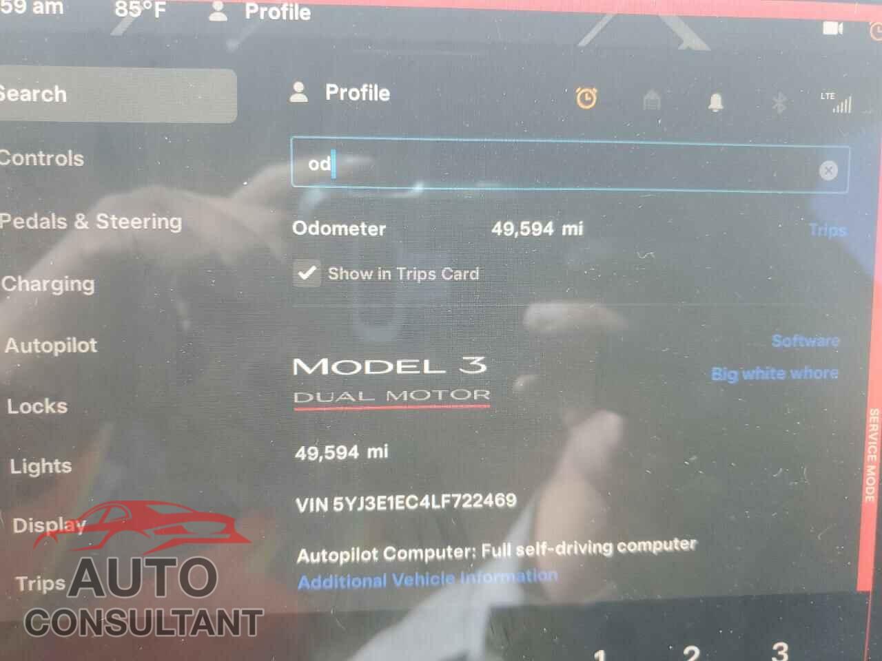 TESLA MODEL 3 2020 - 5YJ3E1EC4LF722469