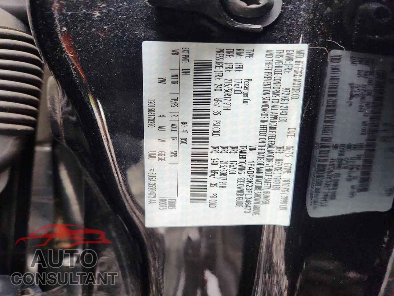 FORD FOCUS 2015 - 1FADP3K23FL346473