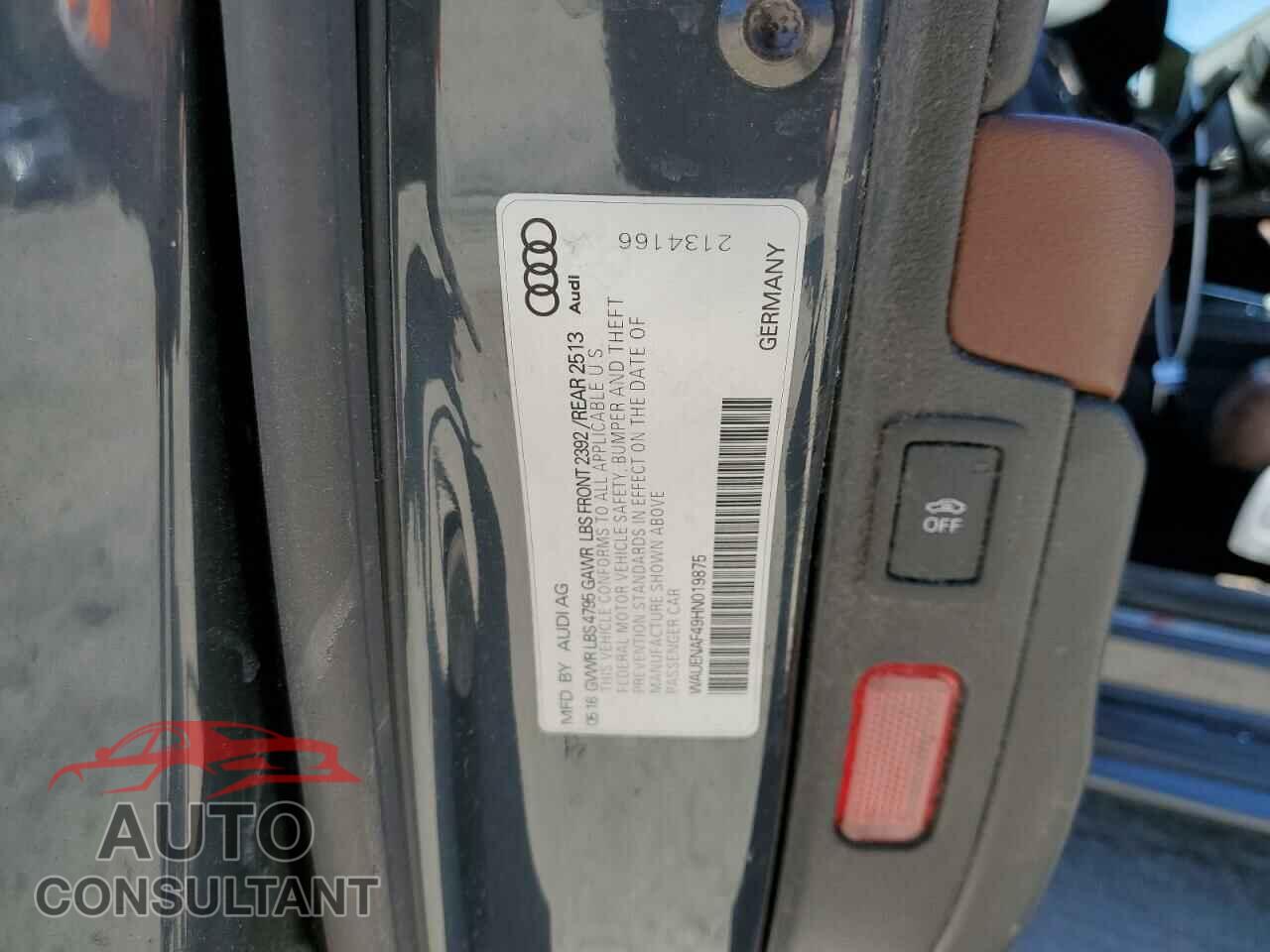 AUDI A4 2017 - WAUENAF49HN019875