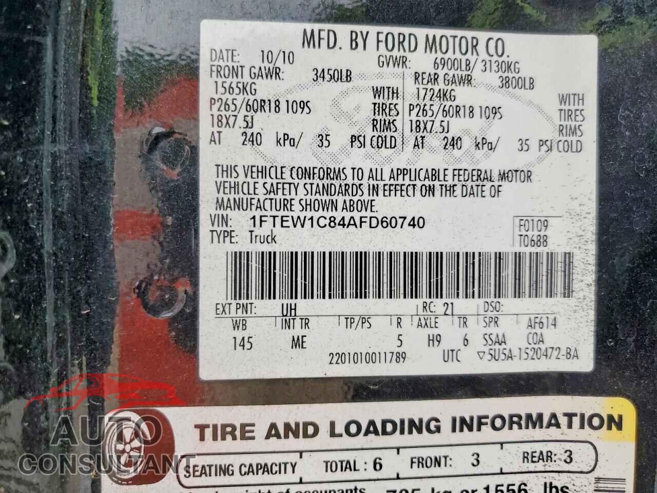 FORD All Models 2010 - 1FTEW1C84AFD60740