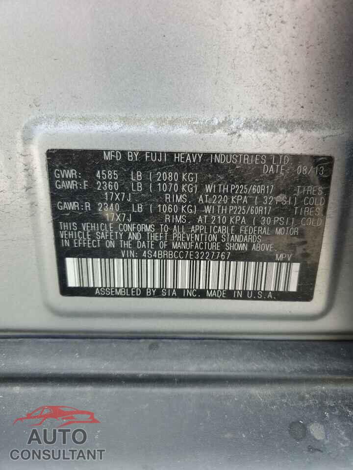 SUBARU OUTBACK 2014 - 4S4BRBCC7E3227767