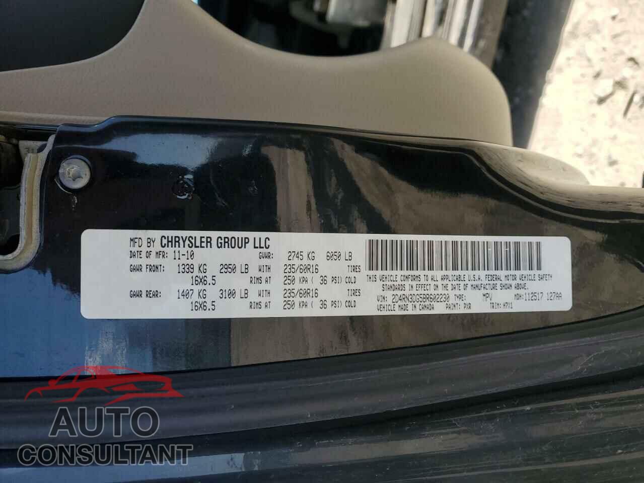 DODGE CARAVAN 2011 - 2D4RN3DG5BR602230